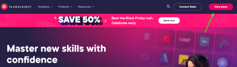 Pluralsight Black Friday Page